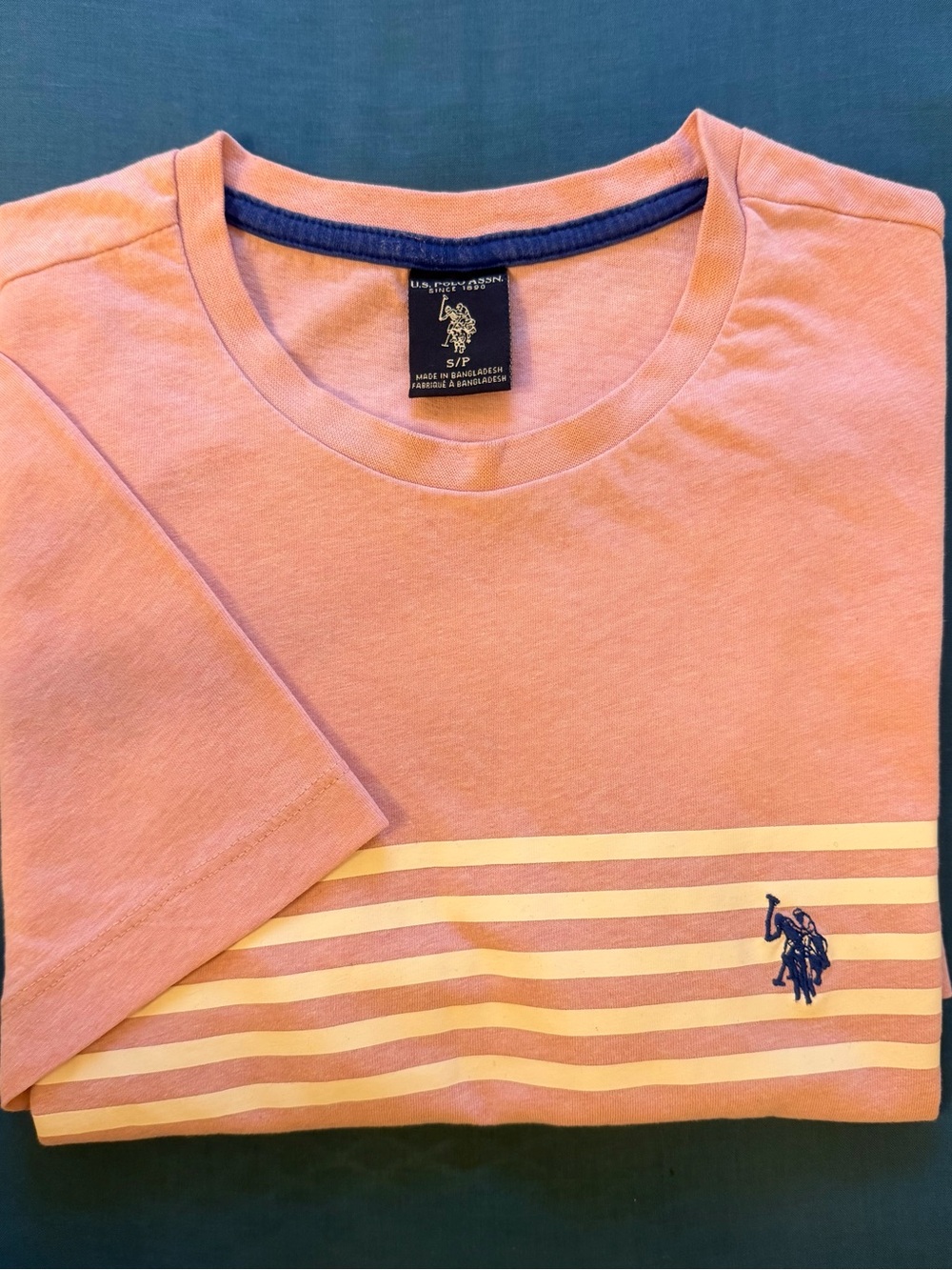 U.S. Polo Assn. Women’s Pink & Cream Striped Crew Neck Tee